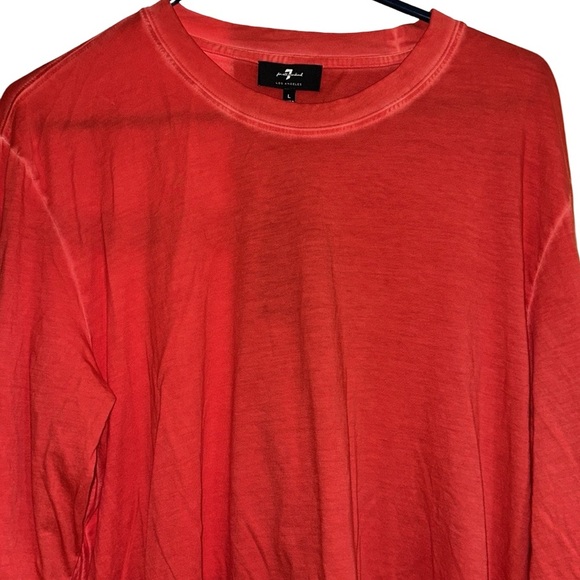 7 for all mankind Red Long Sleeve Shirt Size Large - Picture 2 of 6